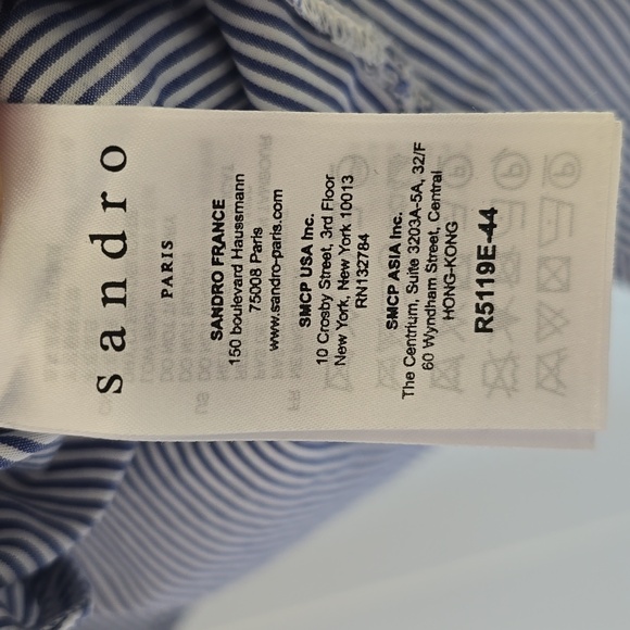 Sandro Paris striped knee-length dress size 2 - Picture 8 of 11